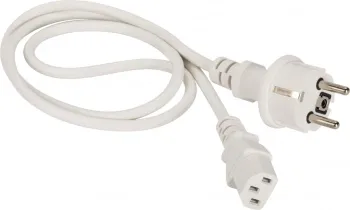 Шнур питания C13-Schuko прямая, 3х0.75, 220В, 10А, белый, 1 метр