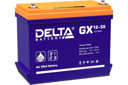 Батарея Delta GX 12-55 (55 Ач, 12В) свинцово- кислотный аккумулятор
