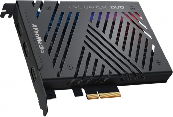 Плата видеозахвата внутренняя Avermedia Live Gamer DUO, PCI-Express x4 Gen 2, 2xHDMI, 2160p60 HDR, (