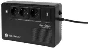  Systeme Electri Back-Save, 600VA/360W, 230V, Line-Interactive, AVR, 3xSchuko, USB charge(type A