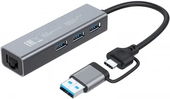  USB-C Digma DHUB-LAN-4port 4. 