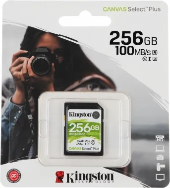   SDXC 256Gb Class10 Kingston <SDS2/256GB>, Canvas Select 100R CL10 UHS-I