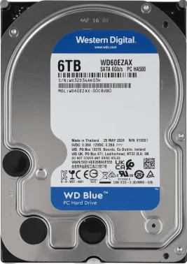   Western Digital SATA 6TB 6GB/S 256MB BLUE WD60EZAX WDC