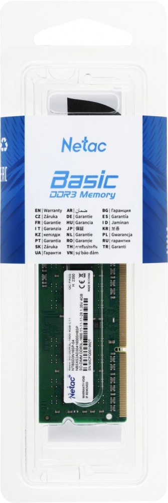 Netac 4Gb DDR3 1600MHz SO-DIMM (NTBSD3N16SP-04)