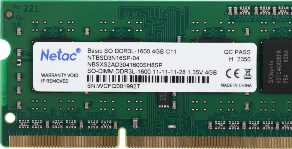  Netac 4Gb DDR3 1600MHz SO-DIMM (NTBSD3N16SP-04)
