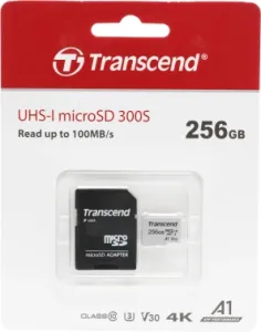   microSD 256GB Transcend microSDXC Class 10 UHS-I U3, V30, A1, (SD ), TLC