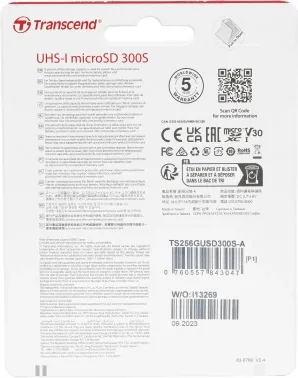   microSD 256GB Transcend microSDXC Class 10 UHS-I U3, V30, A1, (SD ), TLC