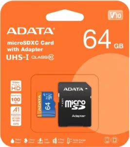   microSD 64GB ADATA microSDHC Class 10 UHS-I A1 100/25 MB/s (SD )