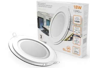  Glass  18W 1390lm 3000K 220-240V IP20  D=155 200*35    LED
