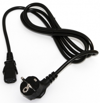 Кабель питания компьютера Hyperline PWC-IEC13-SHM-10-BK (Shucko+C13) (3x1.00), 10A, угловая вилка, 1