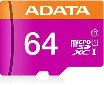   microSDXC 64GB ADATA  UHS-1 CL10 (AUSDX64GUICL10-RA1) + SD adaptor