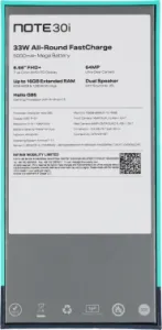  Infinix X6716 Note 30i 128Gb 8Gb   3G 4G 2Sim 6.66 1080x2400 Android 13 64M