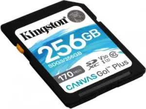   Kingston 256GB SDXC Canvas Go Plus 170R C10 UHS-I U3 V30 EAN: 740617301519