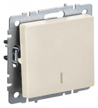 Выключатель 1-кл. СП BRITE ВС10-1-1-БрКр 10А с инд. беж. IEK BR-V10-1-10-K10