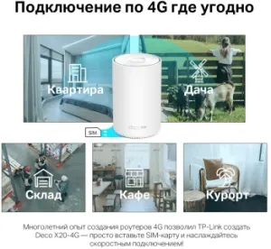  Mesh Wi-Fi    4G+ TP-Link Deco X20-4G(1-pack) AX1800