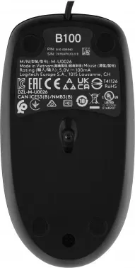 910-003357 Logitech Mouse B100 Black USB