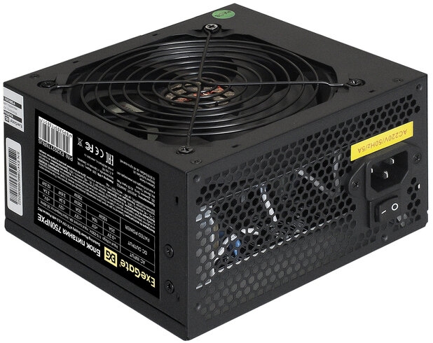   750W ExeGate 750NPXE (ATX, PPFC, SC, 12cm fan, 24pin, 2x(4+4)pin, 2xPCI-E, 5xSATA, 3xID