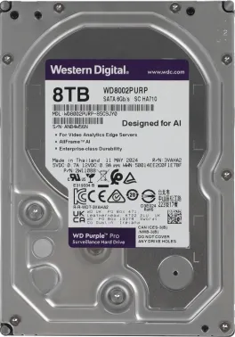   HDD Western Digital Surveillance Purple Pro8TB 7200rpm SATA-III 256Mb 3.5