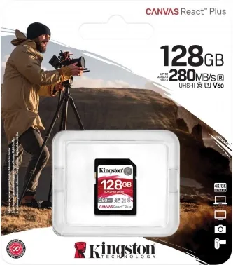   SDXC 128GB Kingston SDR2V6/128GB Canvas React Plus w/o adapter