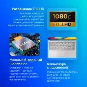  Asus Vivobook 15 X1504ZA-BQ1104 Core i3 1215U 8Gb SSD512Gb Intel UHD Graphics 15.6 IPS FHD 