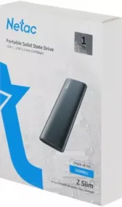  SSD  Netac 1.0Tb Z SLIM <NT01ZSLIM-001T-32BK> (USB3.2, up to 520/480MBs, 10029.5