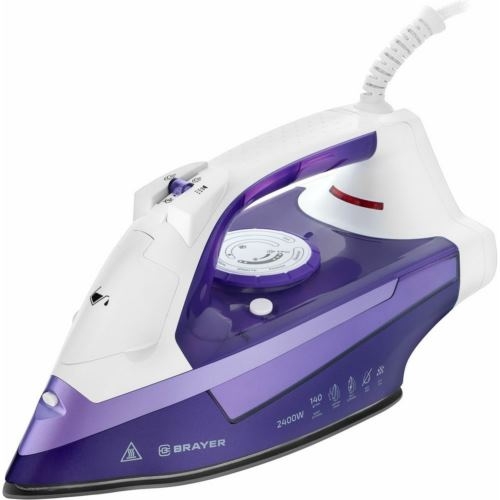 Паровой утюг BRAYER BR4004, 2400 Вт, 280 мл, 140 г/мин, керам.подошва, антикап, разбрызг, самоотчис