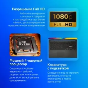  Asus Vivobook Go E1504FA-BQ719 Ryzen 5 7520U 8Gb SSD512Gb AMD Radeon 15.6 IPS FHD (1920x108