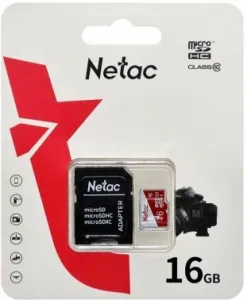   Netac P500 ECO 16GB MicroSDHC C10 up to 80MB/s, retail pack with SD Adapter