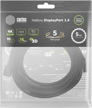  - Cactus CS-DP-DP-1.4-5 DisplayPort (m)/DisplayPort (m) 5. .. 
