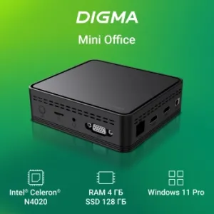  Digma Mini Office Cel N4020 (1.1) 4Gb SSD128Gb UHDG 600 CR Windows 11 Professional GbitEth Wi