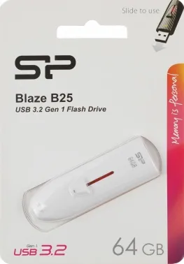   Silicon Power 64Gb Blaze B25 SP064GBUF3B25V1W USB3.0 