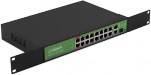 Digma DSP216F-1G-1C-R300 (L2) 16x100/ 1x1/ 1x(1000BASE-T/SFP) 16PoE 16PoE+