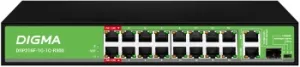  Digma DSP216F-1G-1C-R300 (L2) 16x100/ 1x1/ 1x(1000BASE-T/SFP) 16PoE 16PoE+