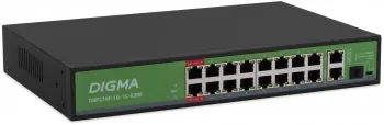  Digma DSP216F-1G-1C-R300 (L2) 16x100/ 1x1/ 1x(1000BASE-T/SFP) 16PoE 16PoE+