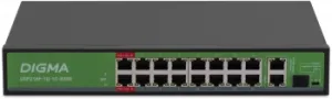  Digma DSP216F-1G-1C-R300 (L2) 16x100/ 1x1/ 1x(1000BASE-T/SFP) 16PoE 16PoE+