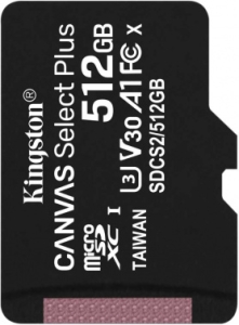   microSDHC 512GB microSDXC Class10 Kingston  UHS-I Canvas Select up to 100M