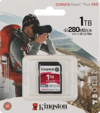   SDXC 1TB Kingston SDR2V6/1TB Canvas React Plus w/o adapter