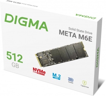  SSD Digma PCIe 4.0 x4 512GB DGSM4512GM6ET Meta M6E M.2 2280
