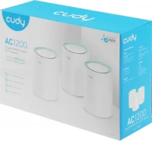  Mesh  Cudy M1300 (M1300 3-PACK) AC1200 10/100/1000BASE-TX/Wi-Fi  (.:3)