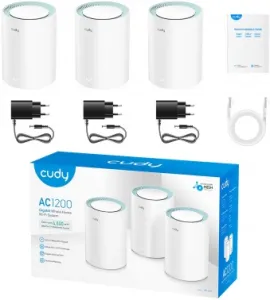  Mesh  Cudy M1300 (M1300 3-PACK) AC1200 10/100/1000BASE-TX/Wi-Fi  (.:3)