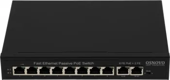  Passive PoE OSNOVO SW-21000/A(120W), 8*10/100 Base-T+ 2*10/100 Base-T Uplink,  30W  