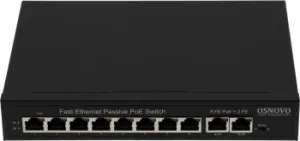  Passive PoE OSNOVO SW-21000/A(120W), 8*10/100 Base-T+ 2*10/100 Base-T Uplink,  30W  
