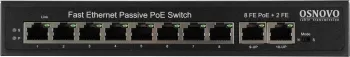  Passive PoE OSNOVO SW-21000/A(120W), 8*10/100 Base-T+ 2*10/100 Base-T Uplink,  30W  