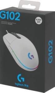  Logitech Mouse G102 LIGHTSYNC  Gaming White Retail