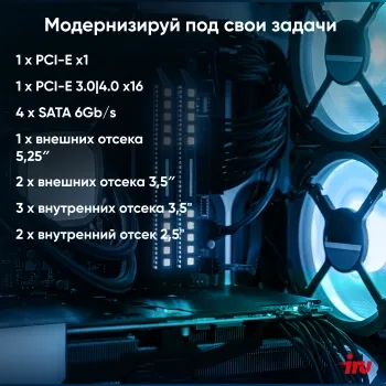   IRU Home 310H6SE MT i3 12100 (3.3) 8Gb SSD256Gb UHDG 730 Free DOS GbitEth 400W  (19