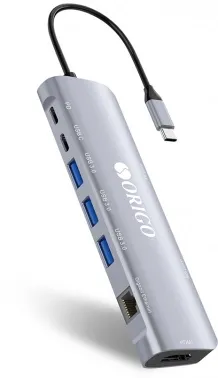 Док-станция ORIGO USB-C, 3xUSB 3.0, 1xUSB-C/PD 3.0, 1xUSB-C, 1x1000Base-T, 1xHDMI, слот SD/TF/microS