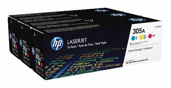 Тонер-картридж набор HP CF370AM № 305A голубой/пурпурный/желтый CLJ M451 (CE411A+CE412A+CE413A)