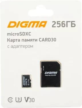   microSDXC 256Gb Class10 Digma CARD30 + adapter