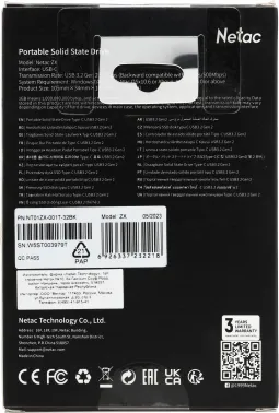   SSD Netac ZX 1Tb USB 3.2 Gen 2 Type-C NT01ZX-001T-32BK