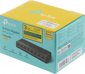  8 ports Giga Unmanaged switch, 8 10/100/1000Mbps RJ-45 ports, plastic shell, desktop and 